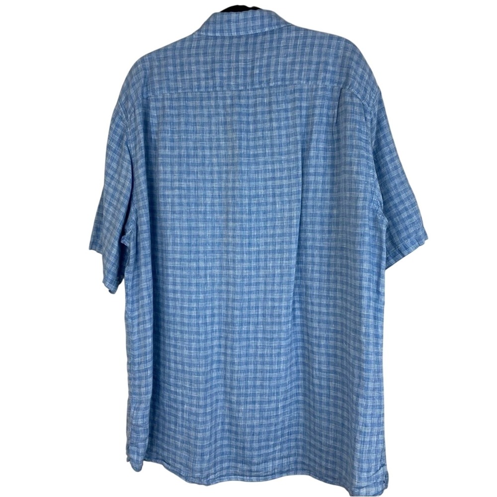 Pendleton Malone Linen Plaid Button Down Shirt Blue Men's XL - Picture 6 of 6